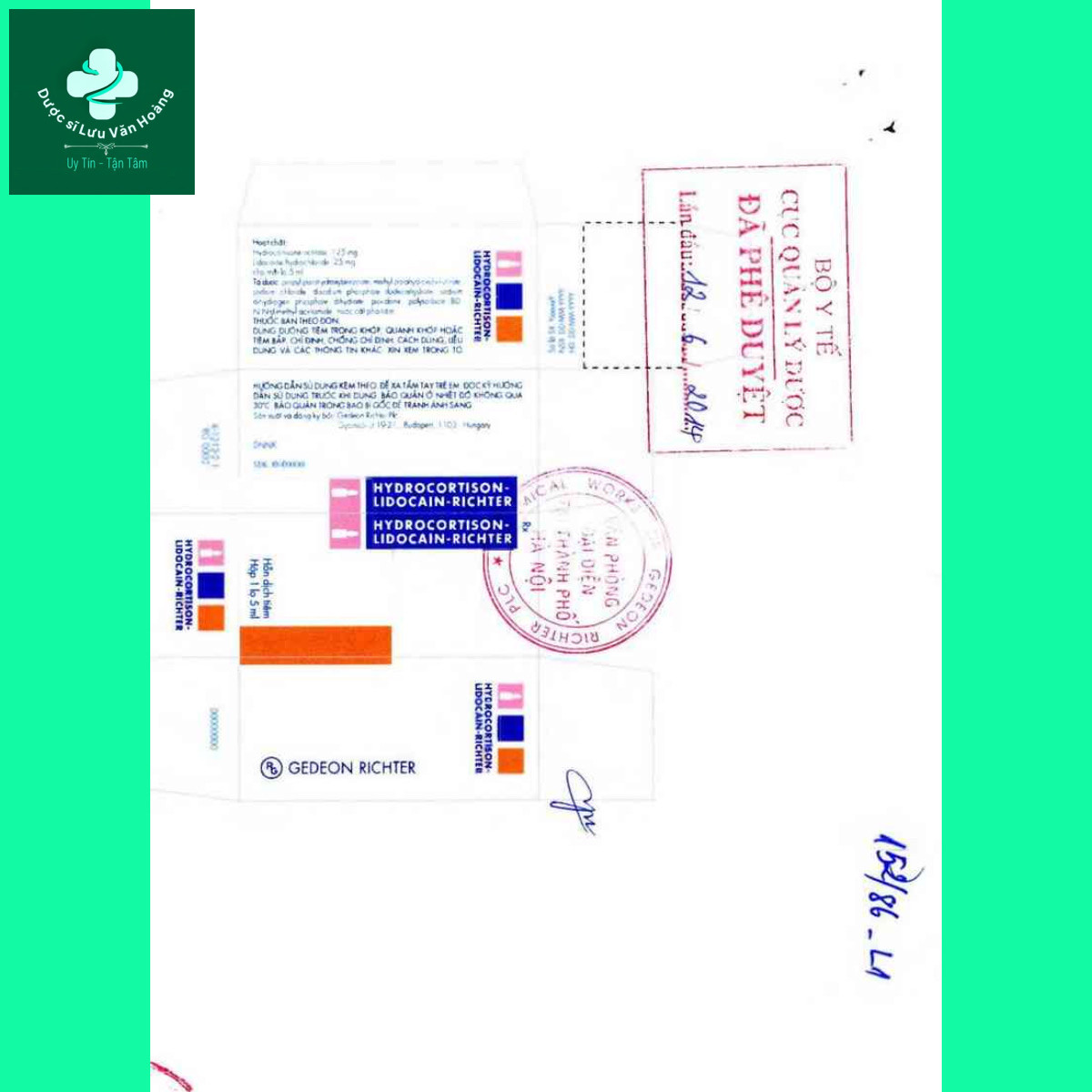 hydrocortison-lidocain-richter-hdsd-1 Thuốc tiêm Hydrocortison - Lidocain -Richter