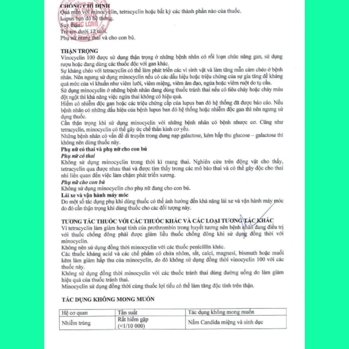 vinocyclin-100-5 Thuốc Vinocyclin 100