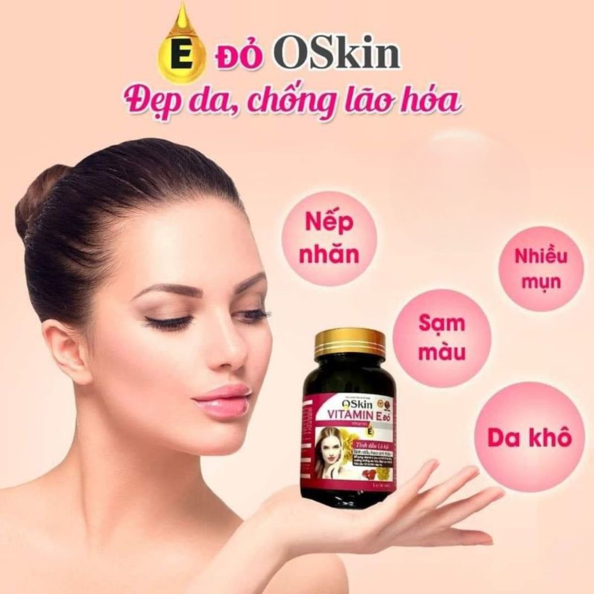 Oskin Vitamin E đỏ Hộp 30 viên 16 Oskin Vitamin E đỏ