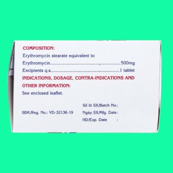 Erythromycin 500mg Mekophar 6 Thuốc Erythromycin 500mg Mekophar