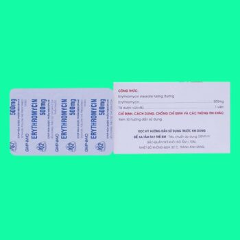 Erythromycin 500mg Mekophar 7 Thuốc Erythromycin 500mg Mekophar