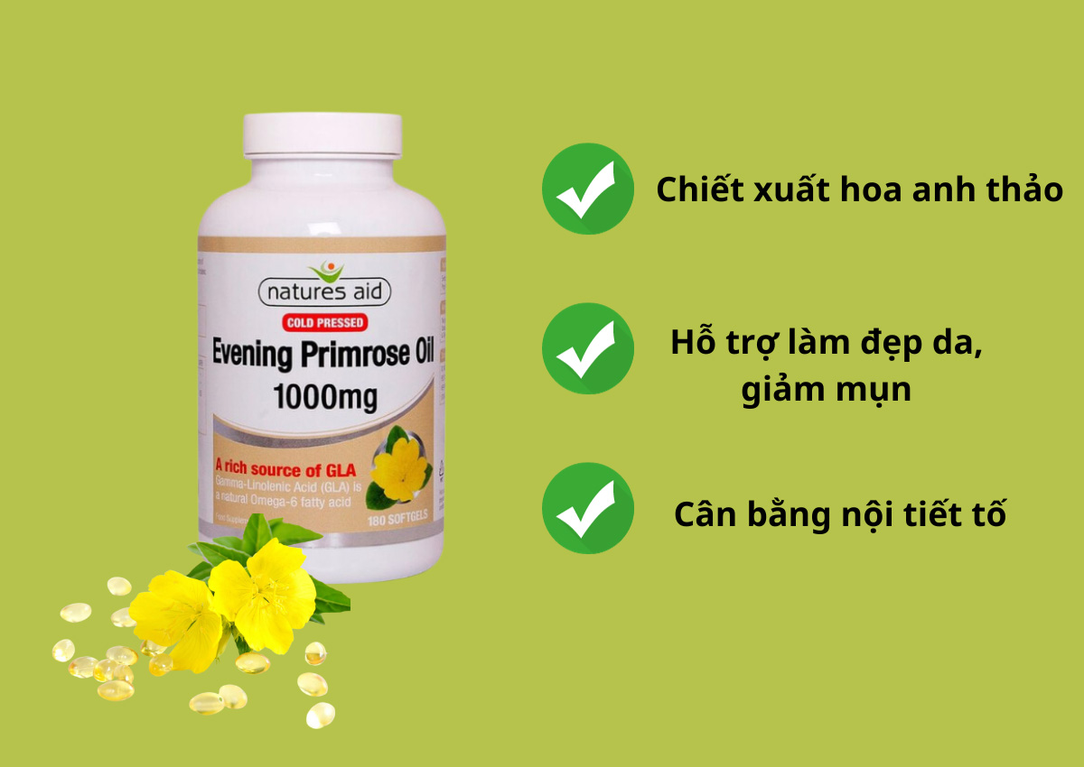 Viên uống hoa anh thảo Evening Primrose Oil 1000mg