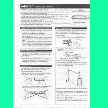 Tờ hướng dẫn sử dụng của thuốc Lantus Solostar 100IU/ml