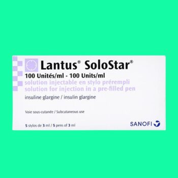 Mặt trước thuốc Lantus Solostar 100IU/ml