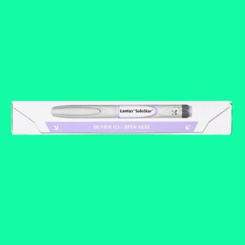 Mặt bên hộp thuốc Lantus Solostar 100IU/ml