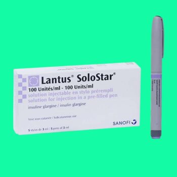 Mặt trước hộp thuốc Lantus Solostar 100IU/ml