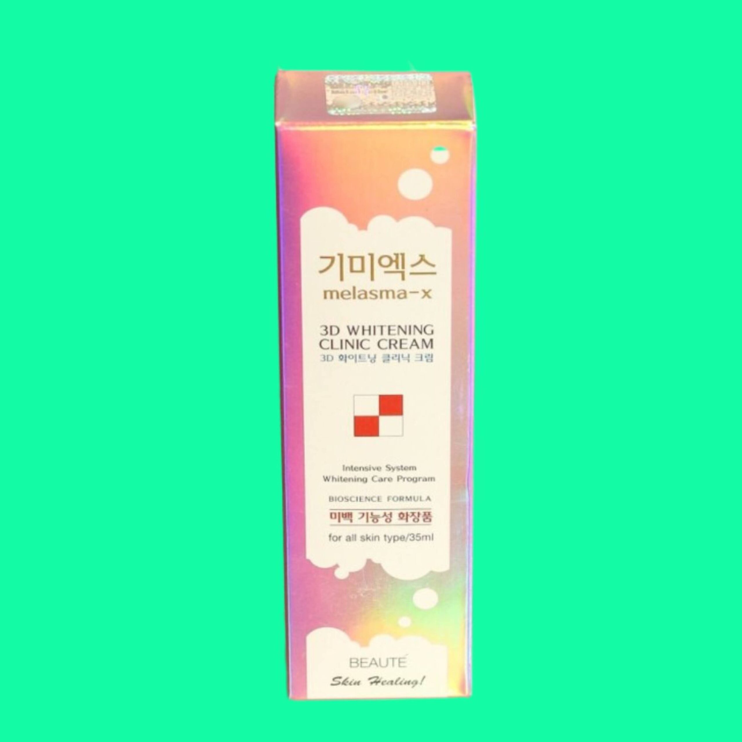 Melasma-X-3D-Whitening-Clinic-Cream-7 Mặt trước hộp Melasma-X 3D Whitening Clinic Cream