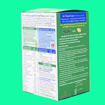 Pregnacare Max 7 Mặt bên hộp Pregnacare Max