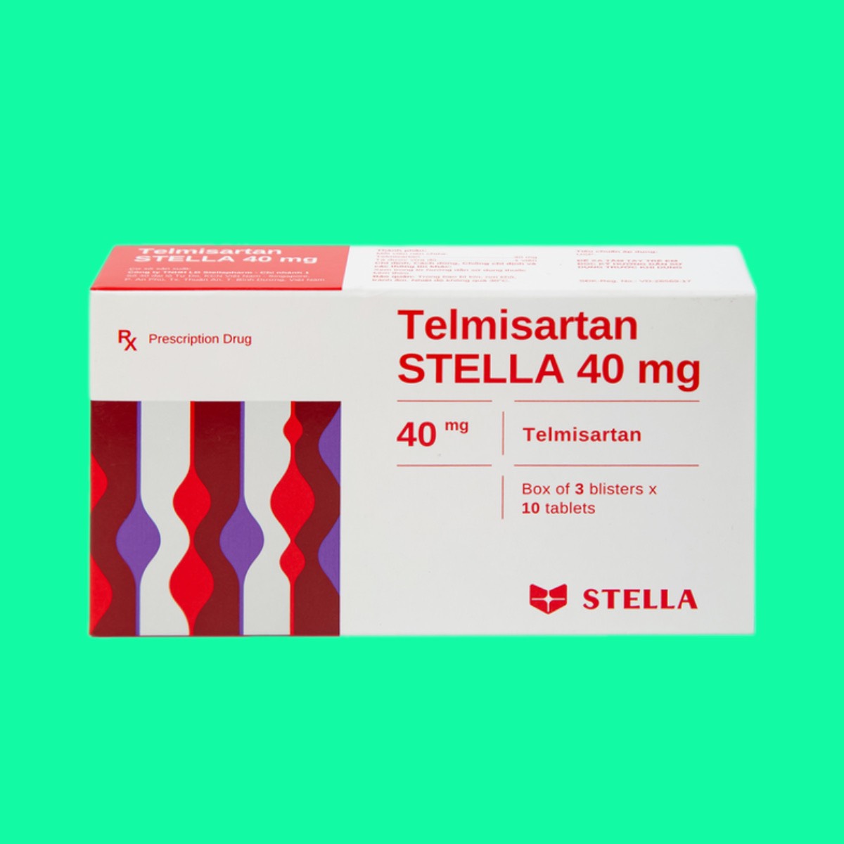 Telmisartan-40mg-6 ThuốcTelmisartan Stella 40mg