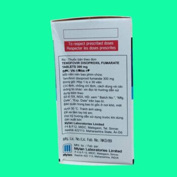 Tenofovir Disoproxil fumarate Tablets 300mg Mylan 4 Thuốc Tenofovir Disoproxil fumarate Tablets 300mg