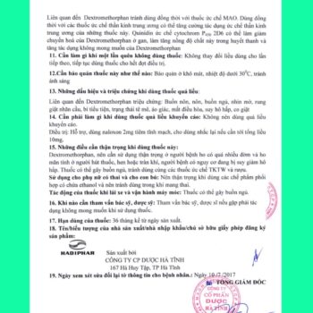 Thuốc Terpin - Dextromethorphan Hardiphar