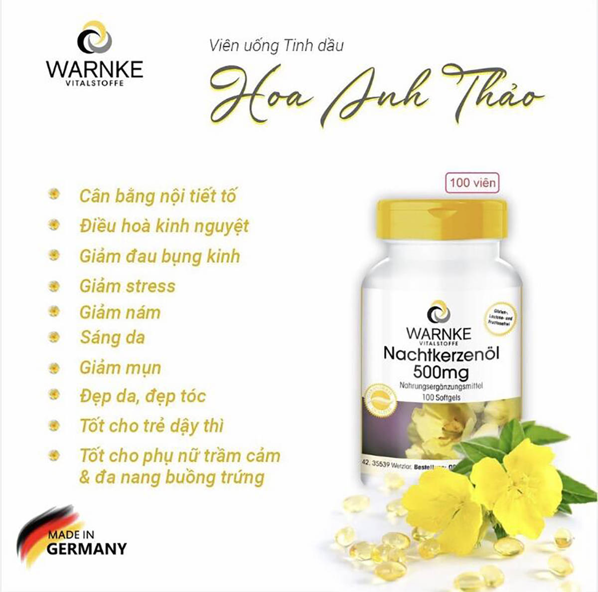 Tinh dầu hoa anh thảo Warnke Nachtkerzenol