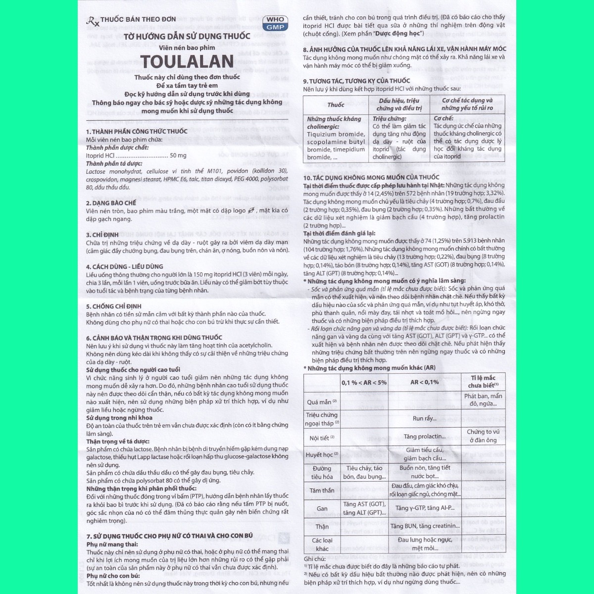 Toulalan-50mg-12 Thuốc Toulalan 50mg