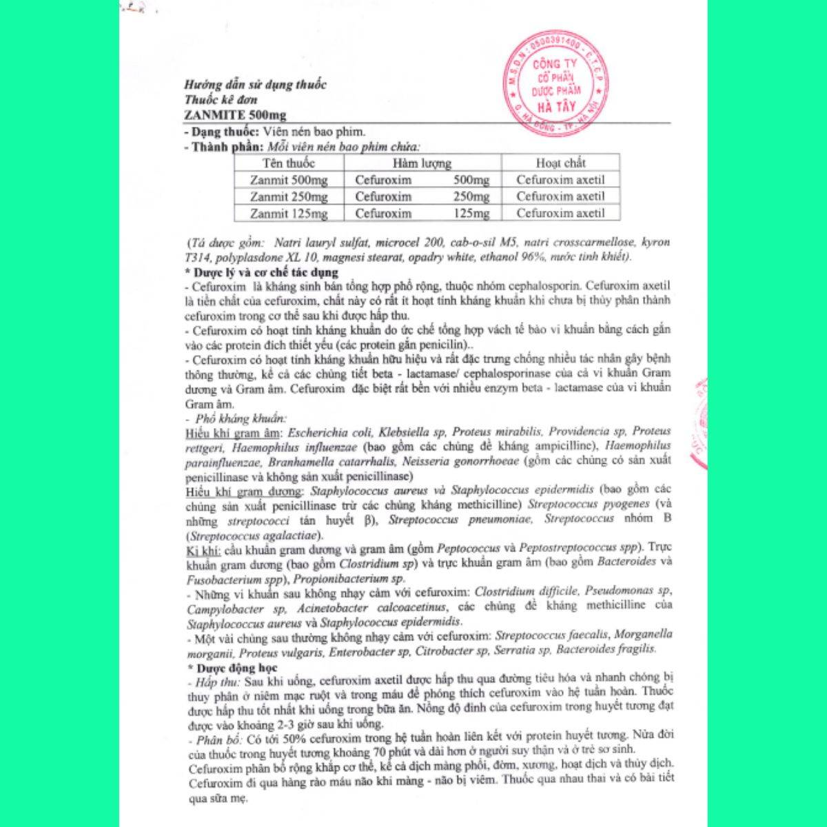 Zanmite-500mg-6 Thuốc Zanmite 500mg