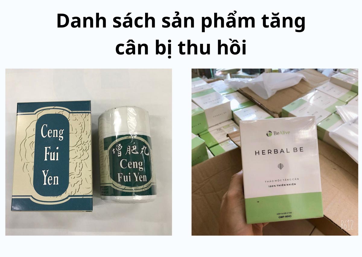 Danh sách thuốc tăng cân bị thu hồi