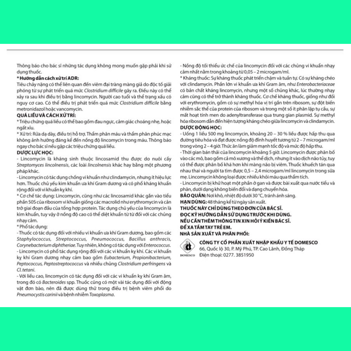 licomycin-500-domesco-hdsd-12 Licomycin 500mg Domesco