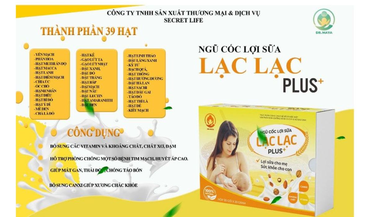 Ngũ cốc lợi sữa lạc lạc Plus+