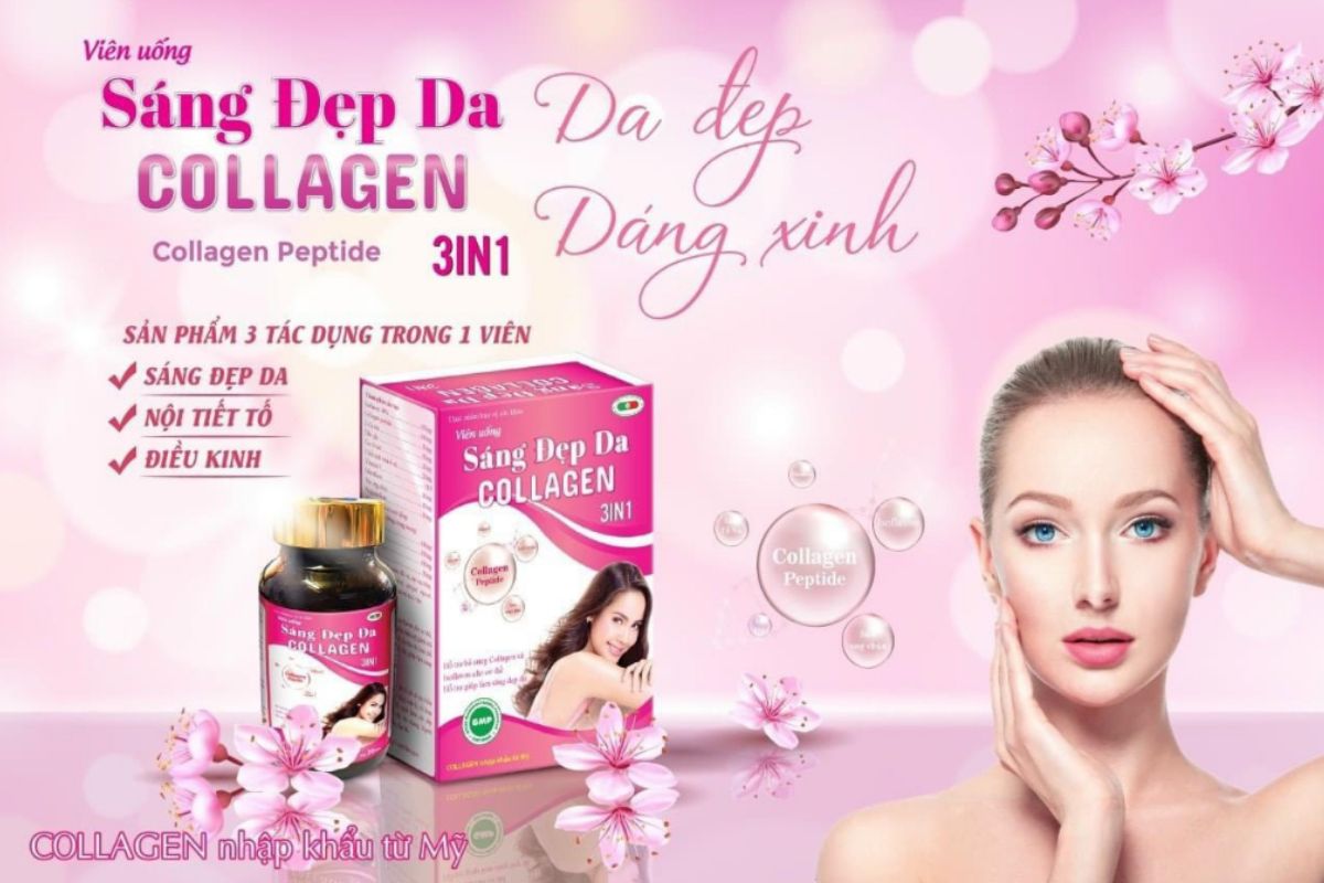 Viên uống sáng đẹp da Collagen 3in1 12 Viên uống sáng đẹp da Collagen 3in1