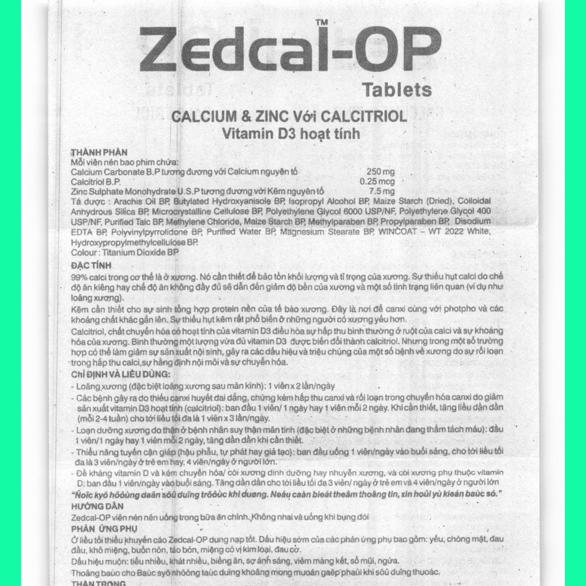 zedcal-op-10 Zedcal-OP tablets