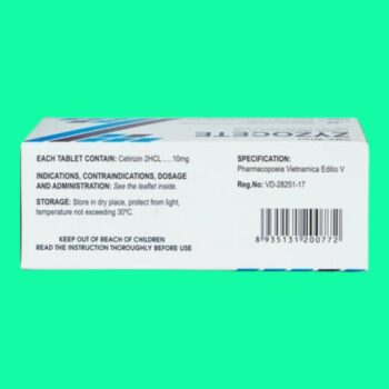 Zyzocete 10mg 3 Thuốc Zyzocete 10mg