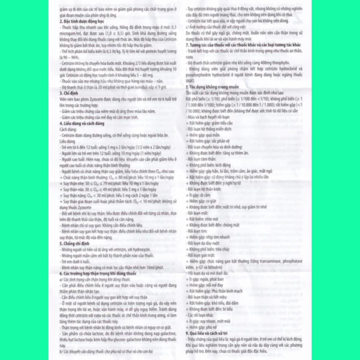 zyzocete-9 Thuốc Zyzocete 10mg