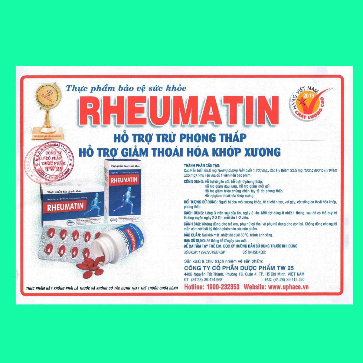 Rheumatin-11 Rheumatin - hỗ trợ giảm đau xương khớp