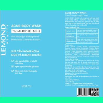 Lemond Acne Body Wash 10 Sữa tắm Lemond Acne Body Wash