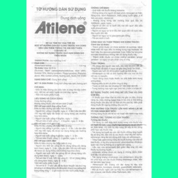 Atilene ống 2,5mg/5ml 11 Thuốc Atilene ống 2,5mg/5ml