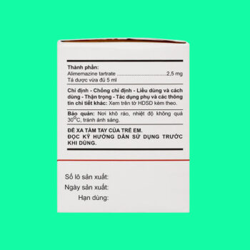 Atilene ống 2,5mg/5ml 8 Thuốc Atilene ống 2,5mg/5ml