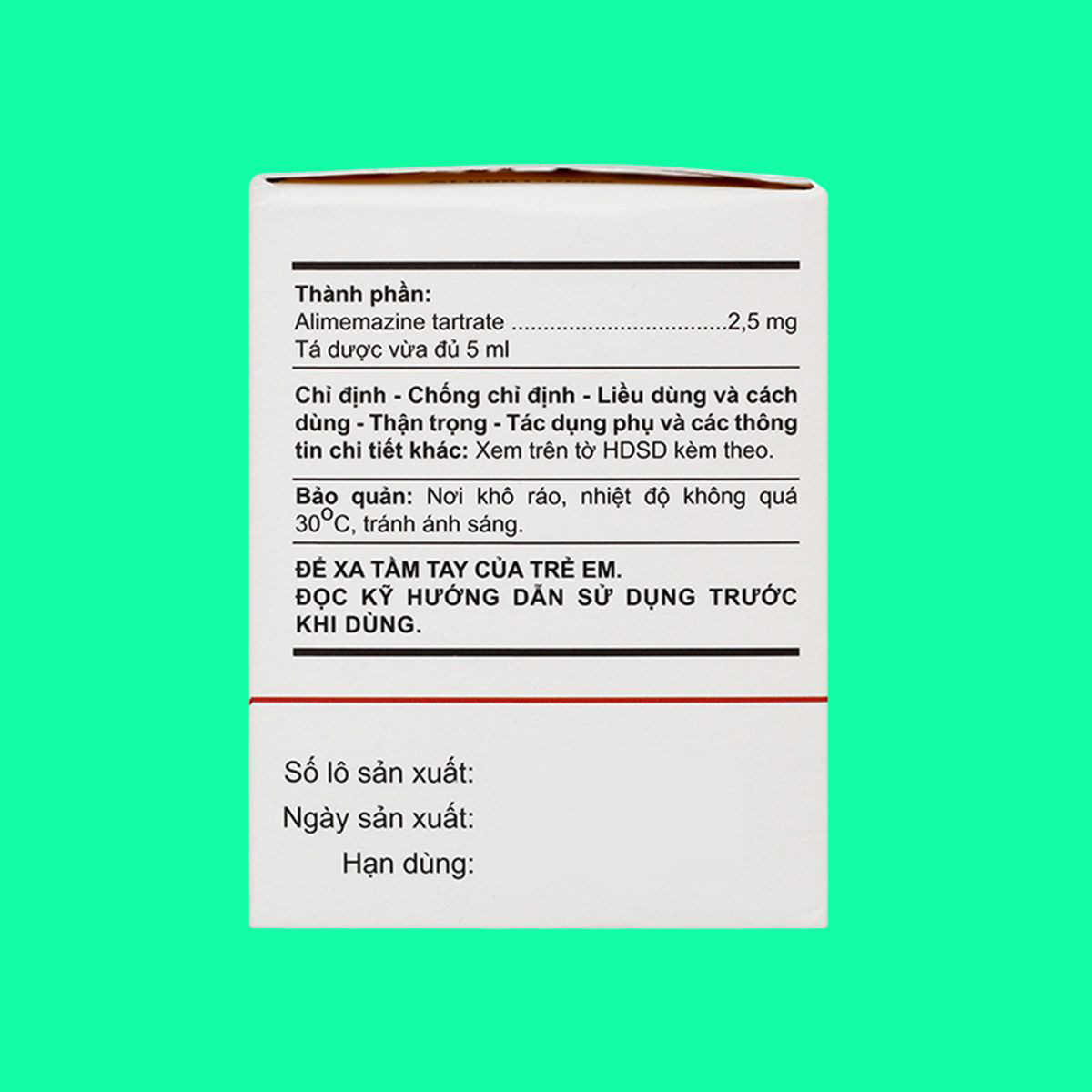 Thiết kế chưa có tên - 1 Thuốc Atilene ống 2,5mg/5ml