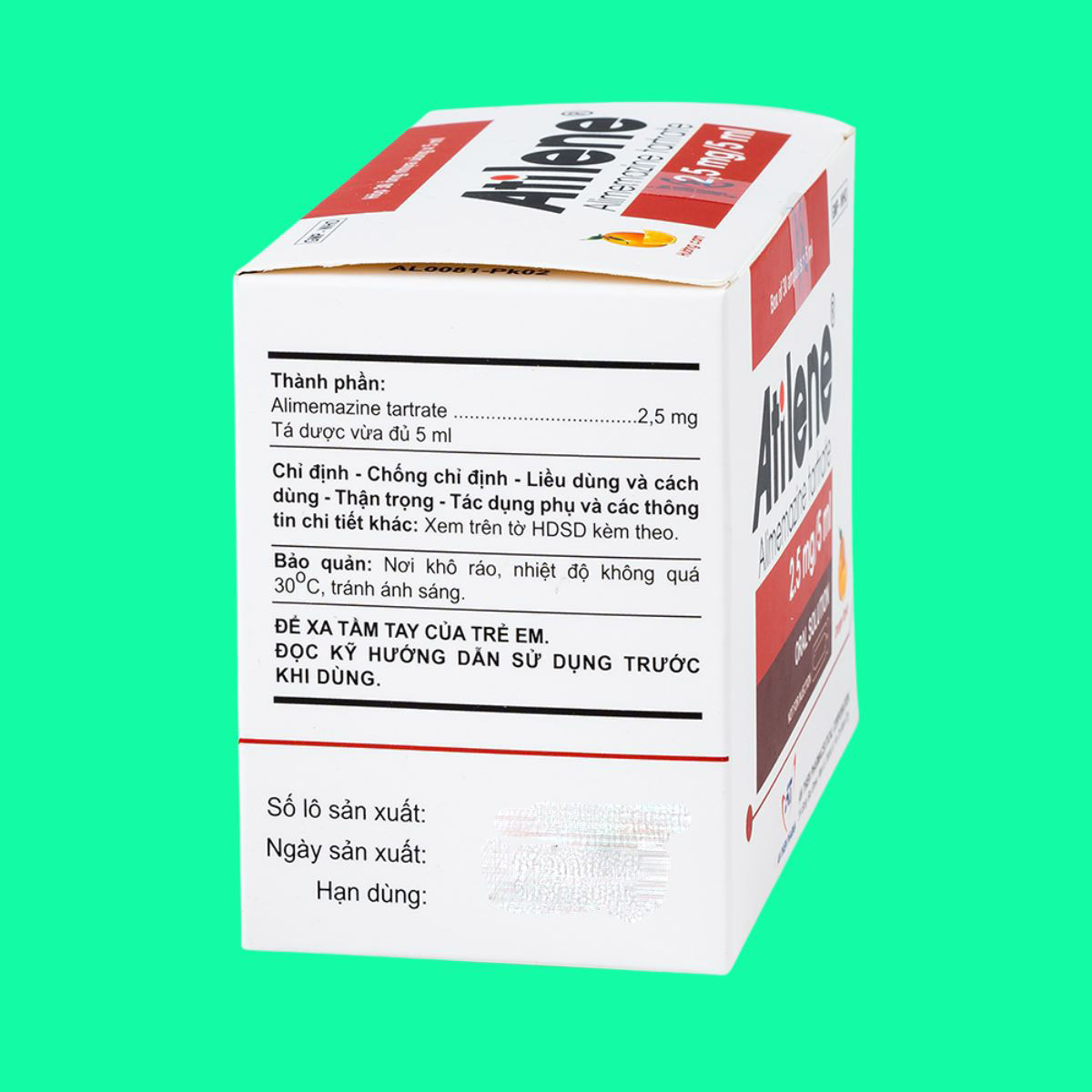 Thiết kế chưa có tên - 1 Thuốc Atilene ống 2,5mg/5ml