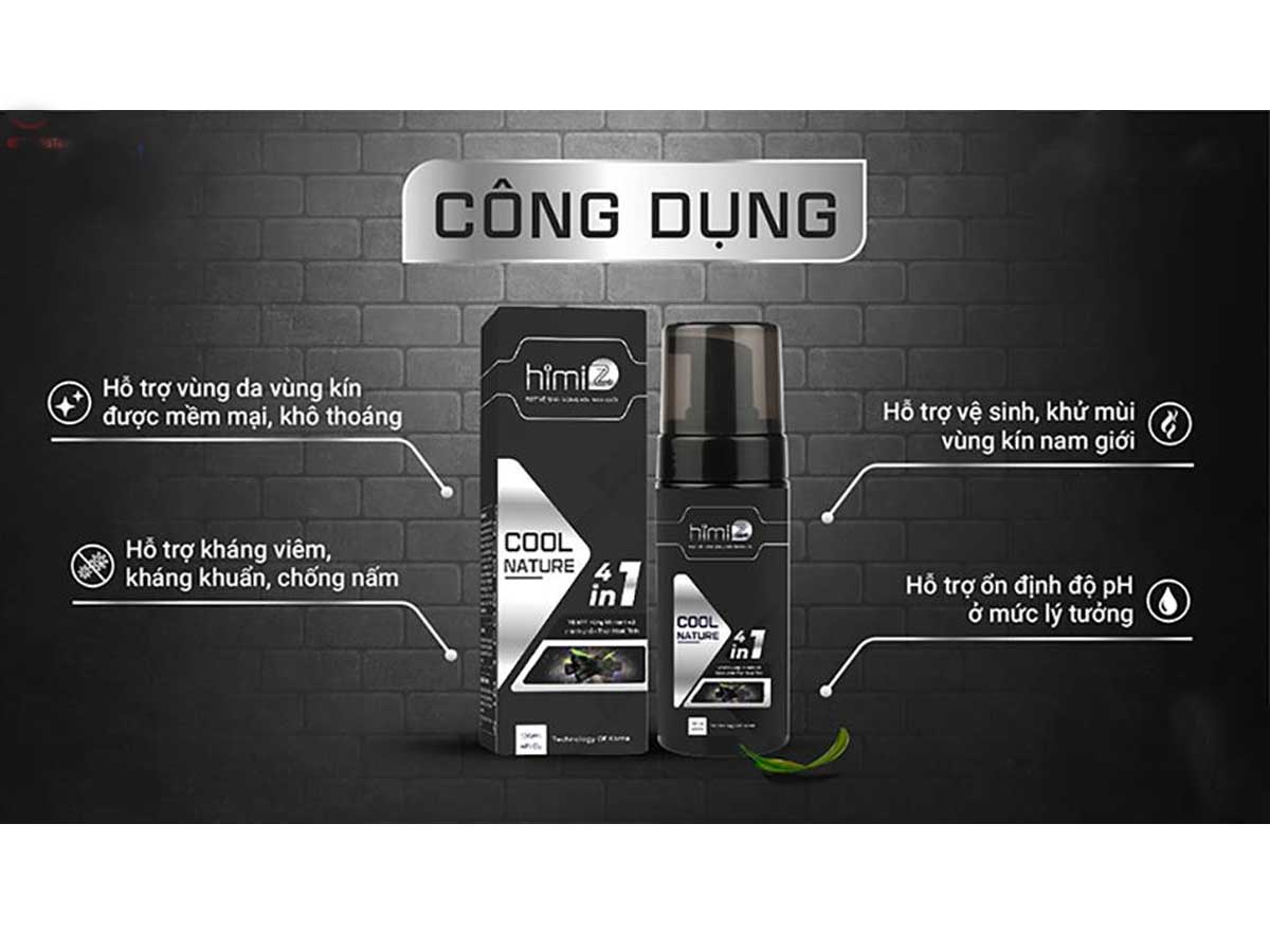Bọt Vệ Sinh Vùng Kín Nam Giới Himiz Cool Nature 4in1