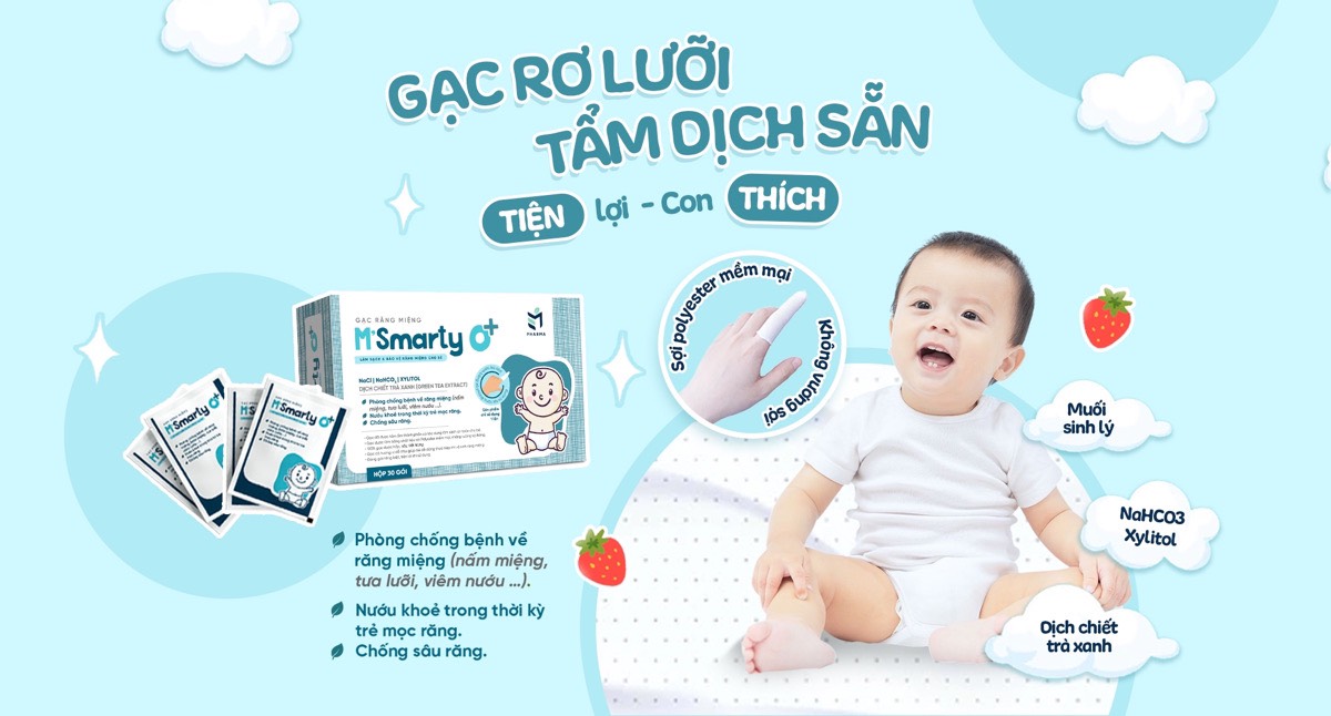 Gạc răng miệng M'smarty 20 Gạc răng miệng M'Smarty O+