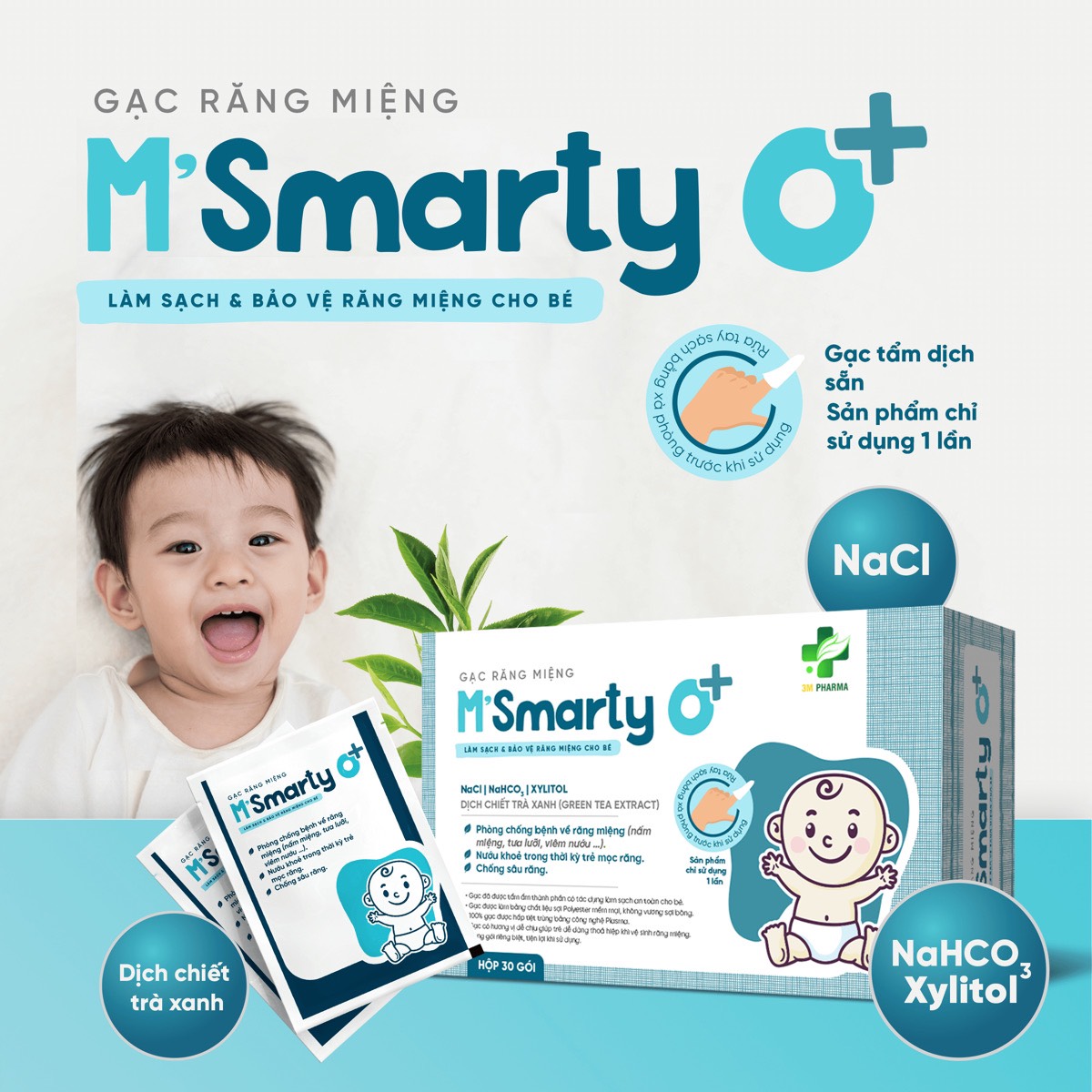 Gạc răng miệng M'smarty 21 Gạc răng miệng M'Smarty O+