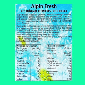 Kẹo ngậm không đường Ricola Alpin Fresh 7 Kẹo ngậm không đường Ricola Alpin Fresh