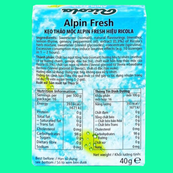 Kẹo ngậm không đường Ricola Alpin Fresh 3 Kẹo ngậm không đường Ricola Alpin Fresh