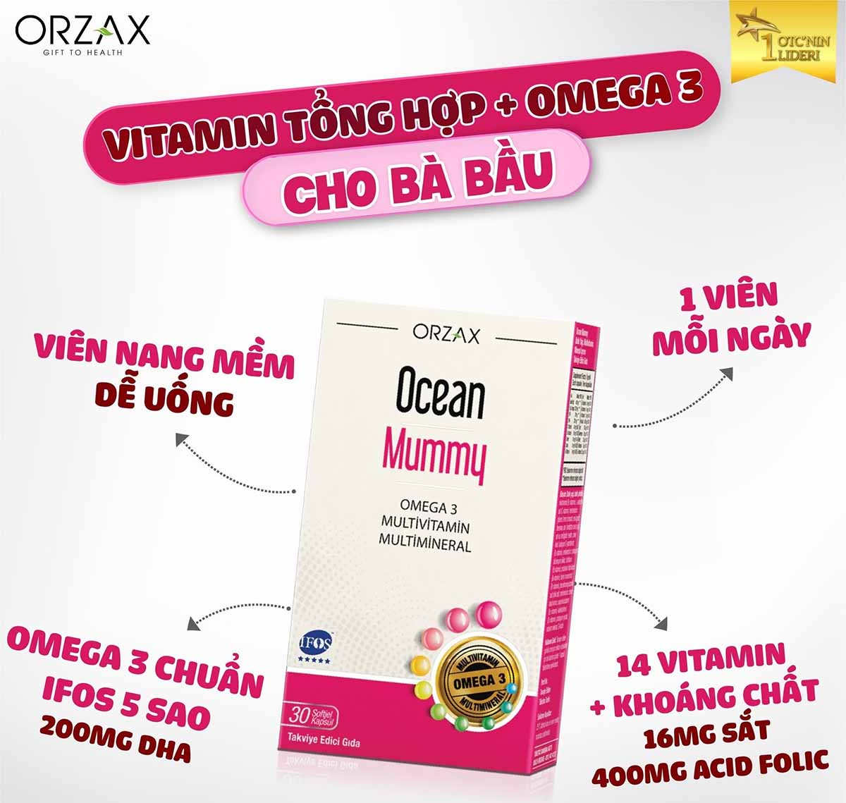 Review 7 viên uống bổ sung DHA cho bà bầu được chị em tin dùng 13 Viên uống bổ sung vitamin tổng hợp, DHA cho bà bầu - Ocean Mummy