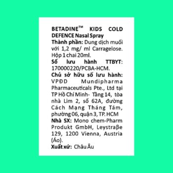 Betadine Kids Cold Defence Nasal Spray 8 Betadine Kids Cold Defence Nasal Spray