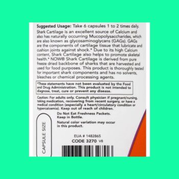 Now Shark Cartilage 750mg 4 Now Shark Cartilage 750mg