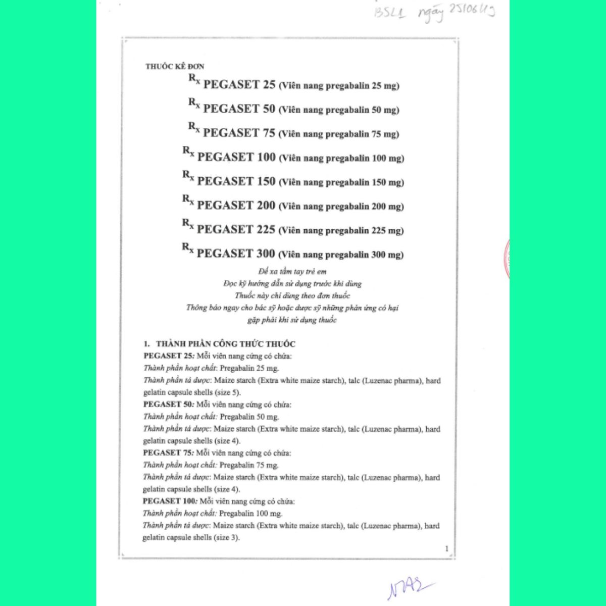pegaset-50-7 Thuốc Pegaset 50