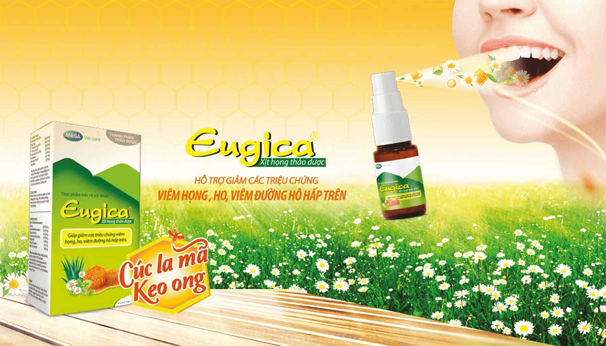 Chai Xịt họng trị ho thảo dược Eugica vị mật ong