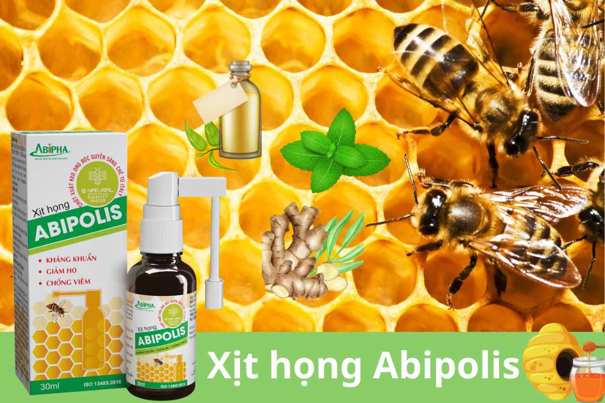 Xịt họng keo ong cho bé Abipolis