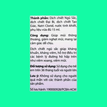 Xịt mũi thông xoang Eugica 5 Xịt mũi thông xoang Eugica