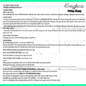 Xịt mũi thông xoang Eugica 7 Xịt mũi thông xoang Eugica