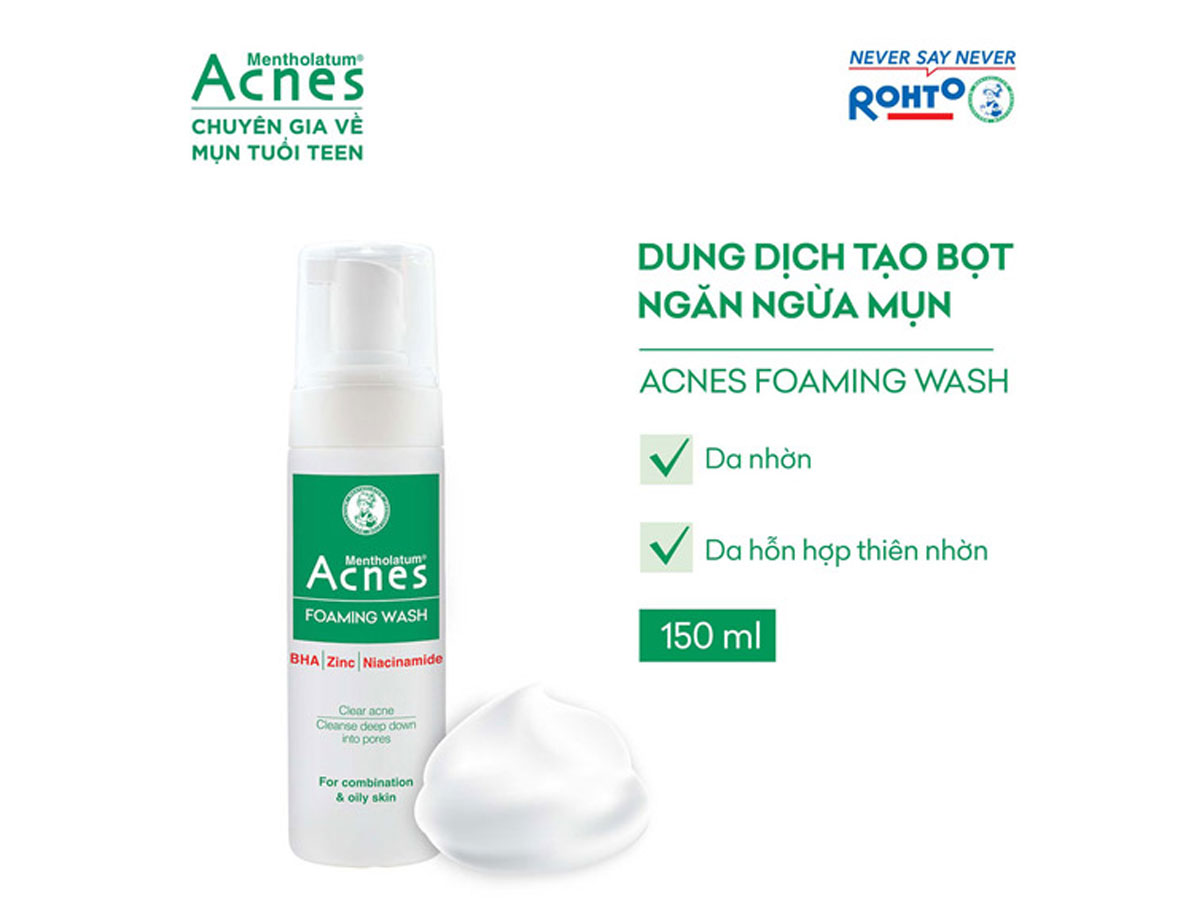 Dung dịch tạo bọt Acnes Foaming Wash 10 Dung dịch tạo bọt Acnes Foaming Wash
