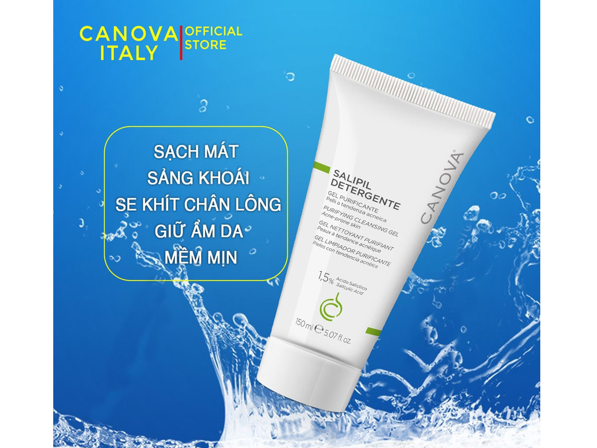 Sữa rửa mặt Canova Salipil Detergente Purifying Cleansing Gel 150ml 10 Sữa rửa mặt Canova Salipil Detergente Purifying Cleansing Gel 150ml