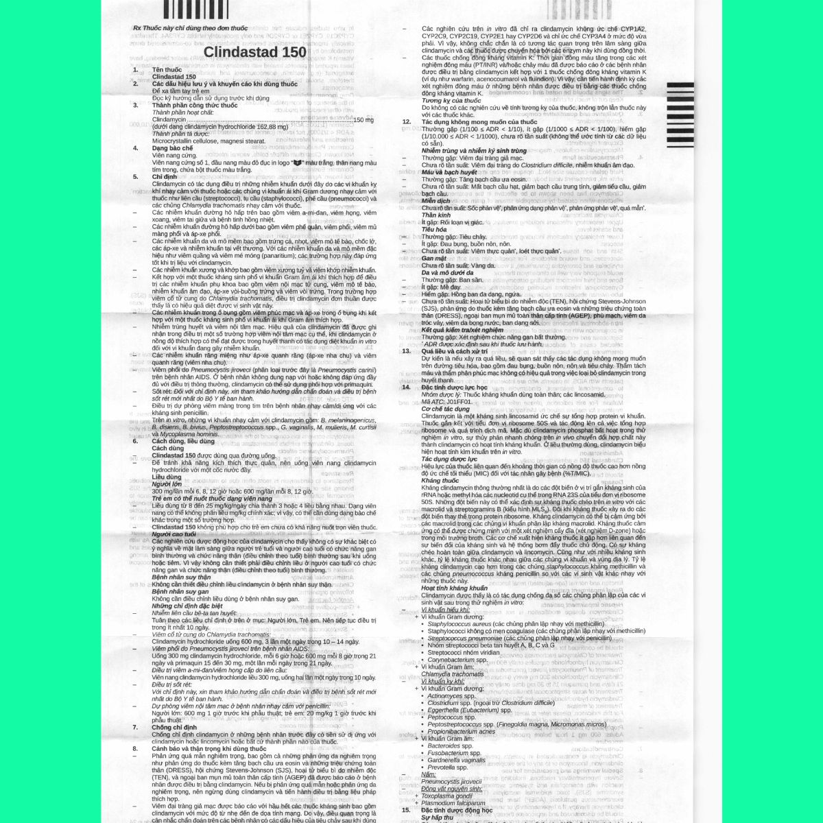 clindastad-150mg-10 Thuốc Clindastad 150