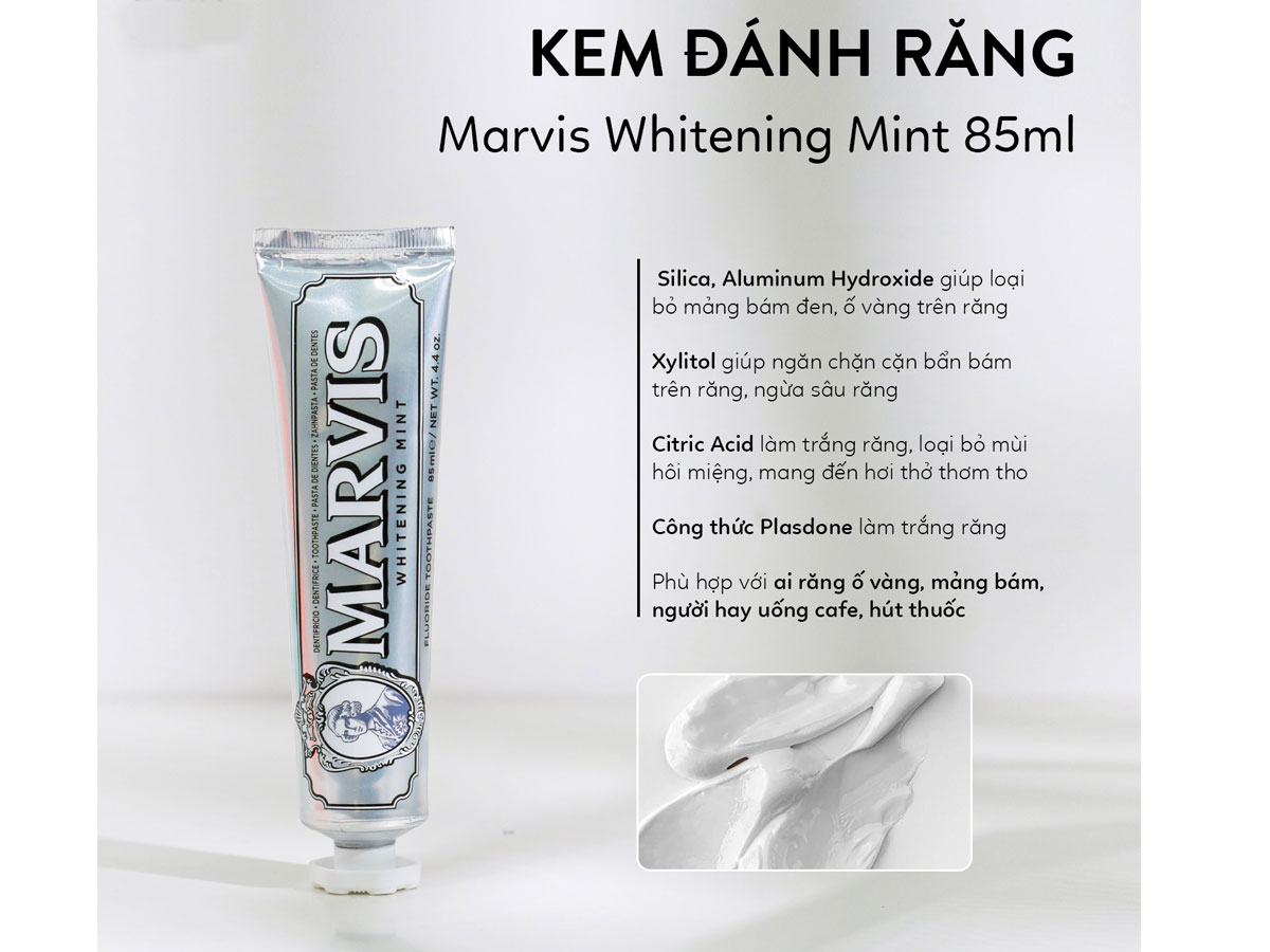 Kem đánh răng Marvis Whitening Mint