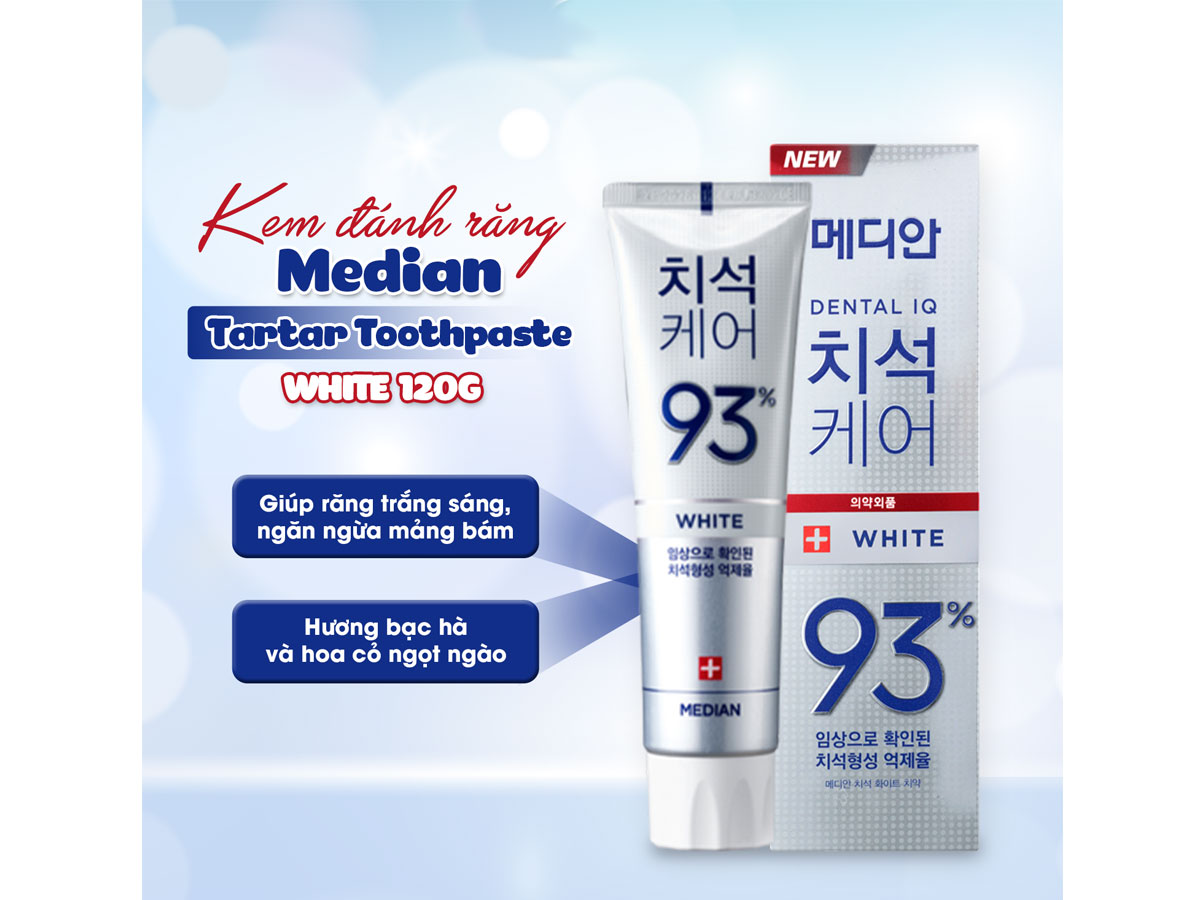 Kem đánh răng Median 93% màu trắng (hương trà xanh)