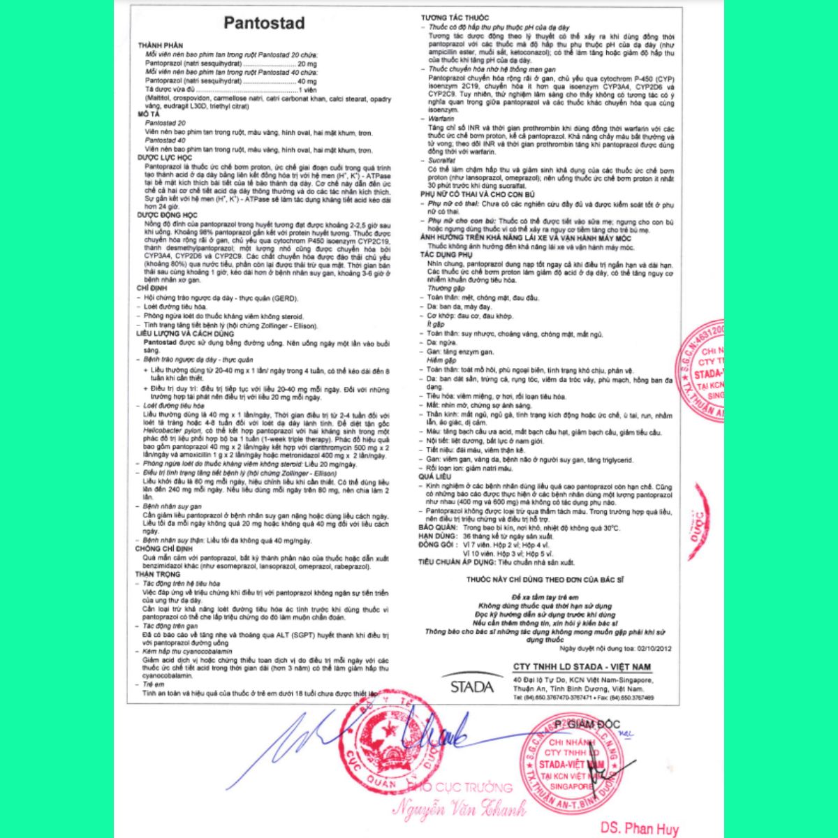 pantostad-20-2 Thuốc Pantostad 20